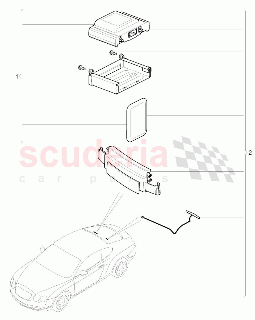 Original Accessories, Installation kit for vehicle, positioning system of Bentley Bentley Continental GT (2003-2010)