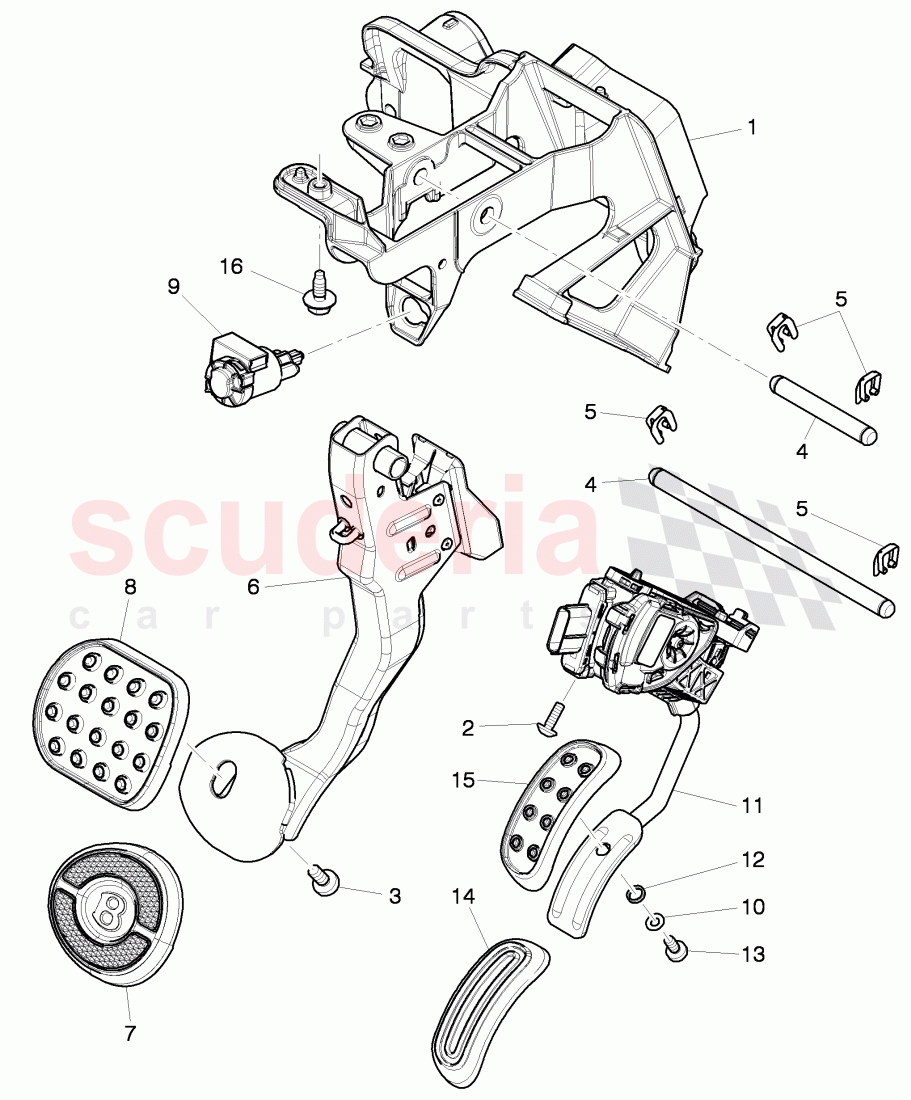 brake and acc. pedal assembly of Bentley Bentley Mulsanne (2010+)