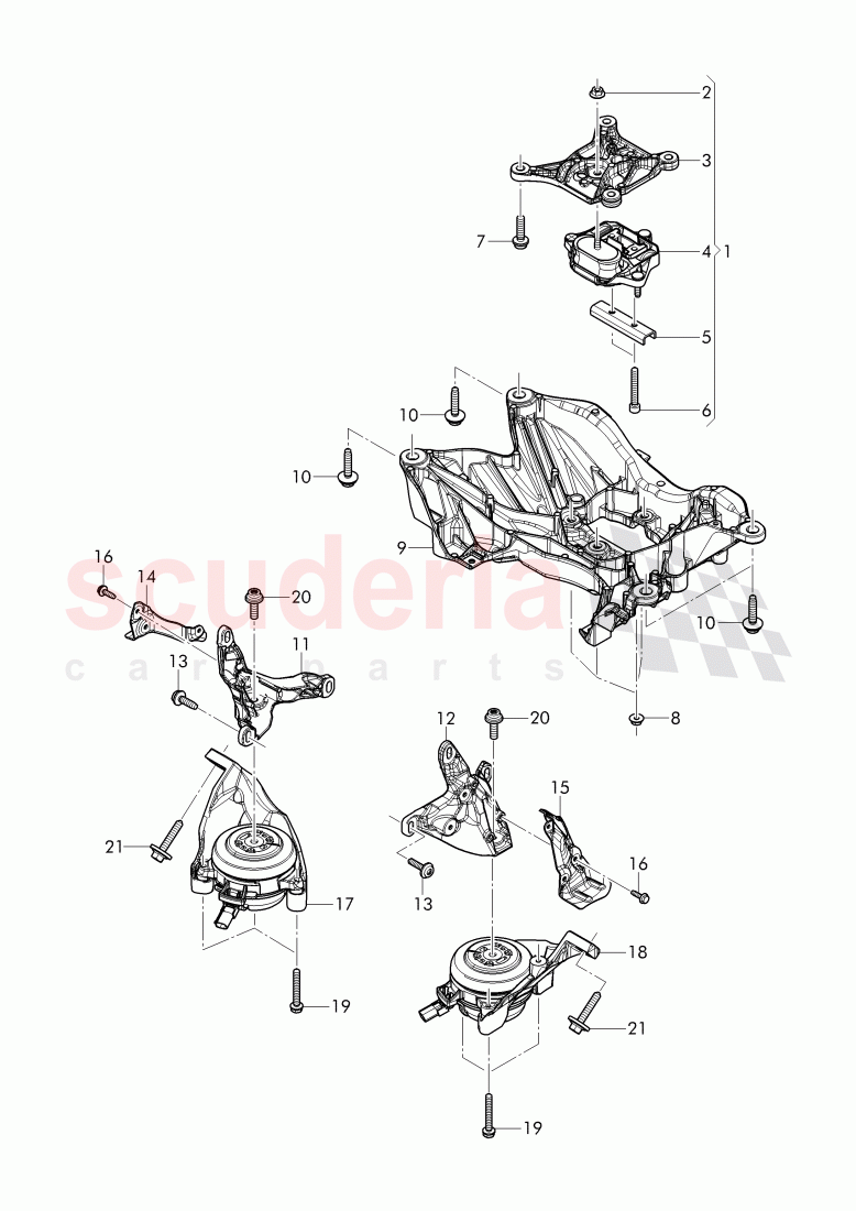 Gearbox mounting, for 8-speed automatic gearbox of Bentley Bentley Bentayga (2015-2020)