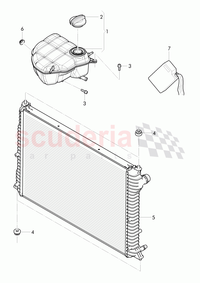 Coolant radiator, reservoir with attachment, parts of Bentley Bentley Continental Supersports Convertible (2017+)