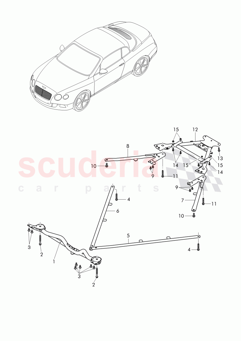 frame, Subframe and transm. mounts of Bentley Bentley Continental Supersports Convertible (2017+)