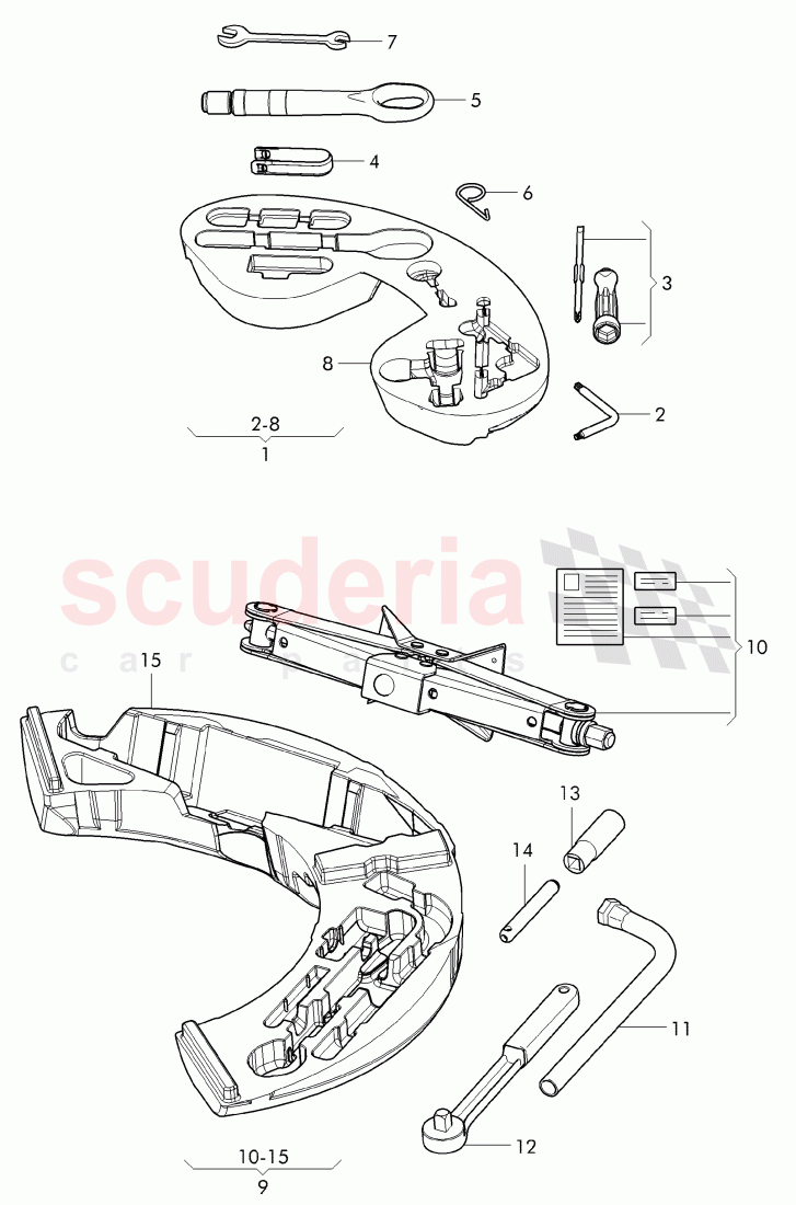 Vehicle tools, Spare Wheel, F >> 3W-G-054 428, F >> ZA-G-054 428 of Bentley Bentley Continental Flying Spur (2013+)