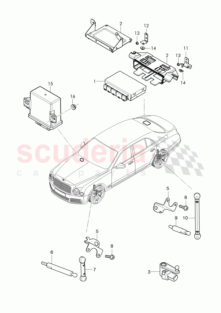 self-lev. sensor with linkage of Bentley Bentley Mulsanne (2010+)