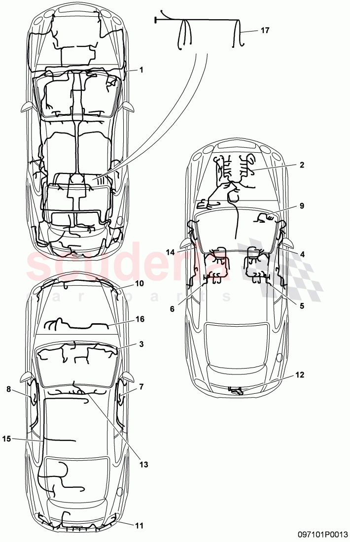 wiring harnesses, F 3W-A-065 540>>, F ZA-A-065 540>>, D >> - MJ 2010 of Bentley Bentley Continental GTC (2006-2010)