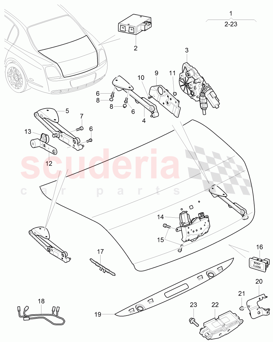 Original Accessories, Mechanism for boot, lid operation of Bentley Bentley Continental Flying Spur (2006-2012)