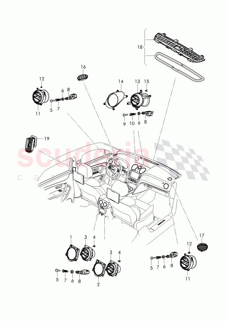 air vent, air regulator of Bentley Bentley Bentayga (2015-2020)