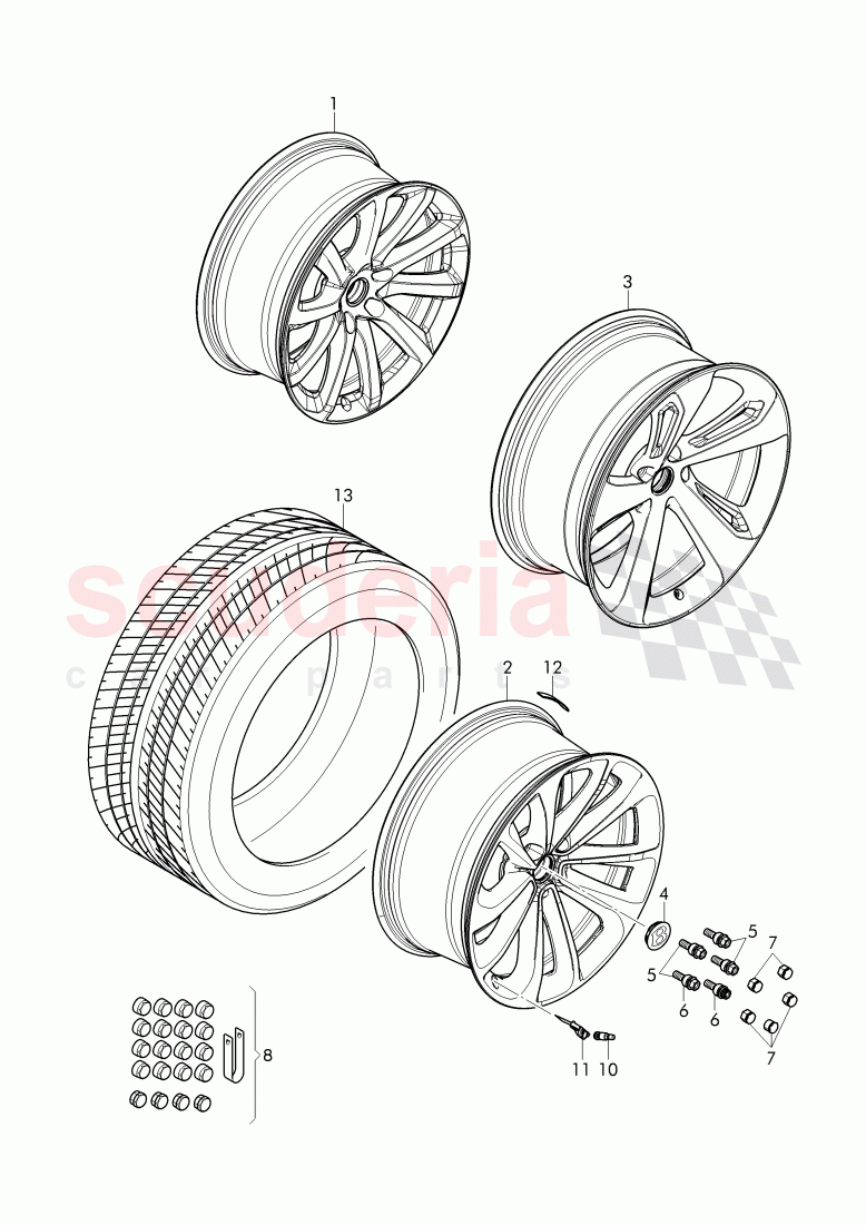 Complete wheels and tires of Bentley Bentley Bentayga (2015+)