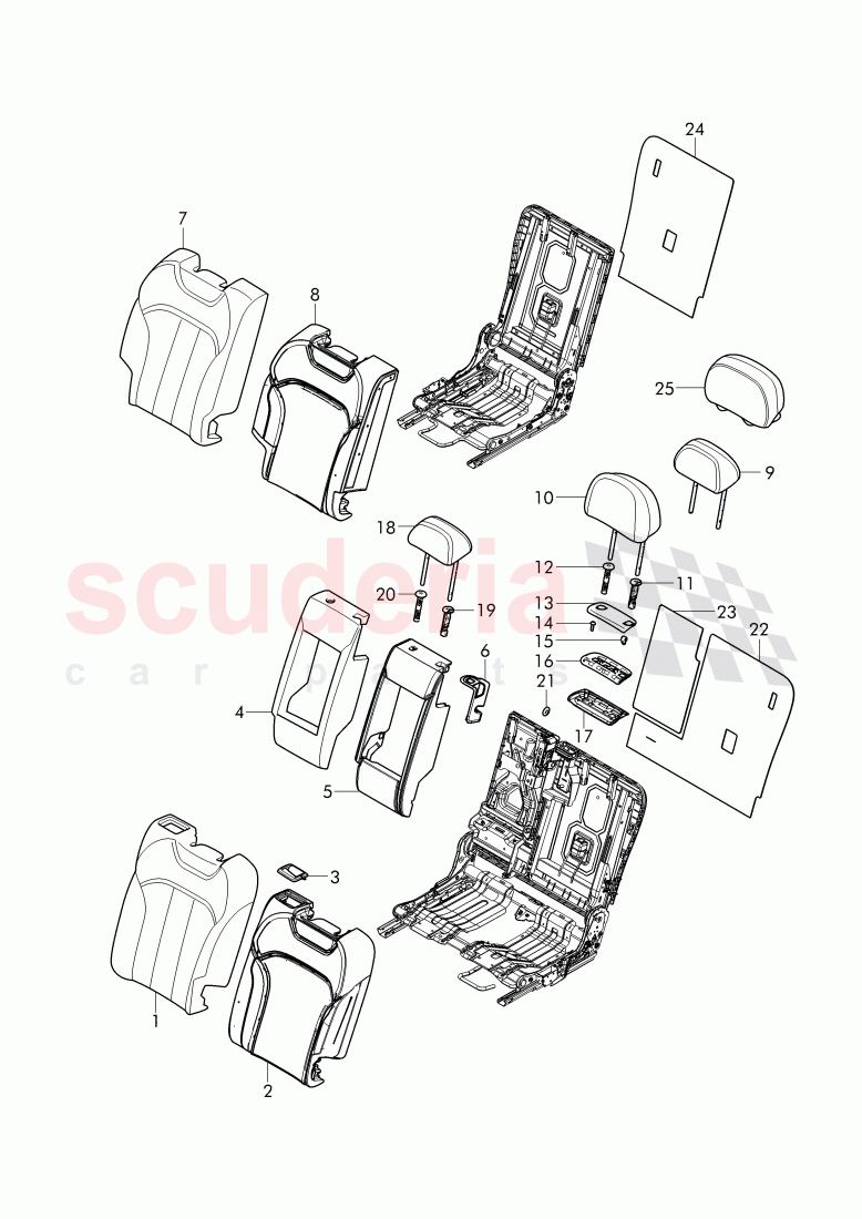 trim panel for backrest, headrest, ajustable of Bentley Bentley Bentayga (2015-2020)