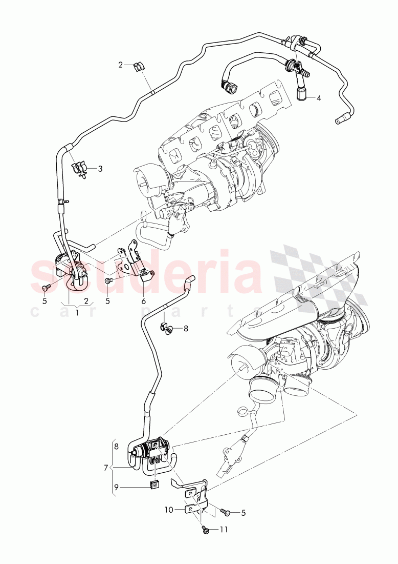 vacuum hoses, solenoid valve, (For turbocharger), F >> 4V-J-017 260, F >> ZV-J-017 260 of Bentley Bentley Bentayga (2015+)