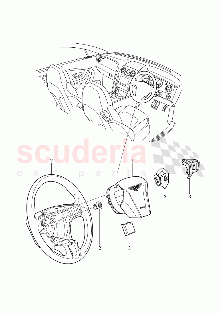 airbag unit, steering wheel of Bentley Bentley Continental Supersports Convertible (2017+)
