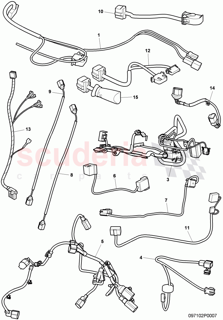 wiring harnesses, F 3W-9-059 521>>, F ZA-A-062 566>> of Bentley Bentley Continental GT (2003-2010)