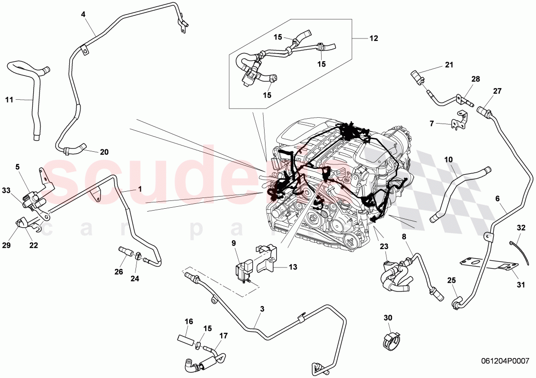 vacuum system, (For turbocharger), F 3W-8-052 846>>, F ZA-A-062 461>>, D >> - MJ 2010 of Bentley Bentley Continental GTC (2006-2010)
