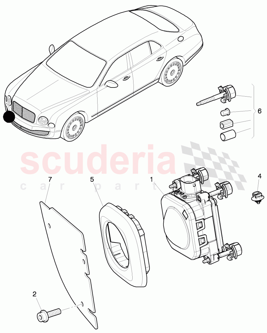 radar sensor, for vehicles with adaptive cruise control, 'ACC', D >> - MJ 2016 of Bentley Bentley Mulsanne (2010+)
