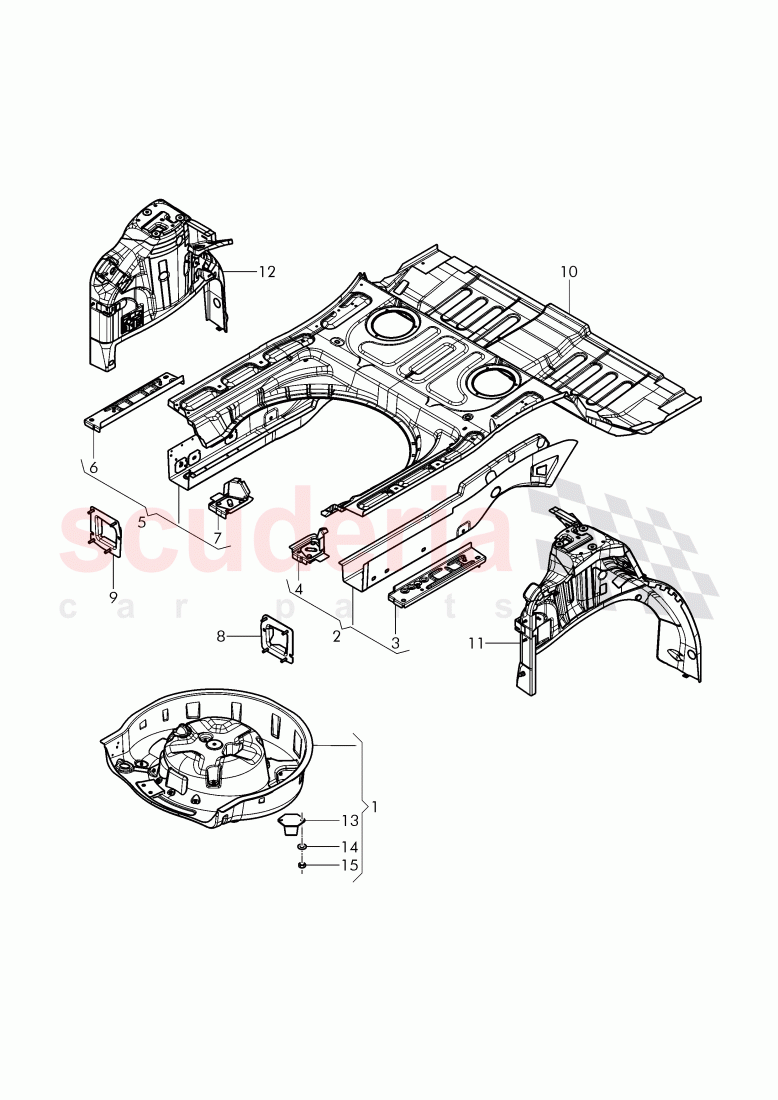 floor assembly, spare wheel well of Bentley Bentley Continental Supersports (2017+)