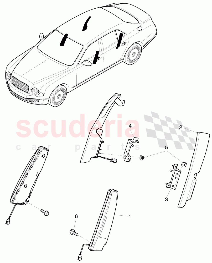 side air bag unit, backrest, ** caution dangerous cargo **, see workshop manual, D >> - MJ 2016 of Bentley Bentley Mulsanne (2010+)