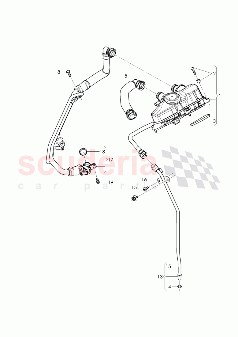 Crankcase breather, F >> 4V-J-017 260, F >> ZV-J-017 260 of Bentley Bentley Bentayga (2015+)