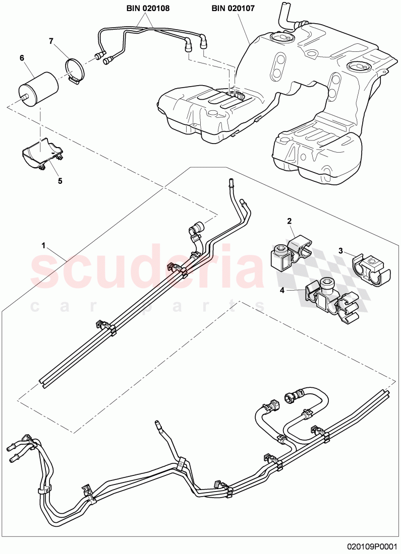fuel line with breather and vacuum, pipe, fuel filter with pressure, regulator, D - MJ 2011>> - MJ 2011 of Bentley Bentley Continental GTC (2006-2010)