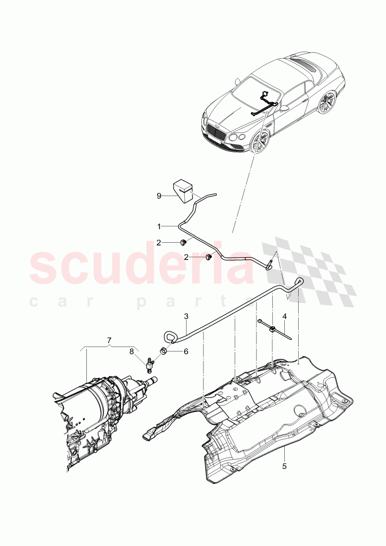 Breather line, for 8-speed automatic gearbox of Bentley Bentley Continental Supersports Convertible (2017+)