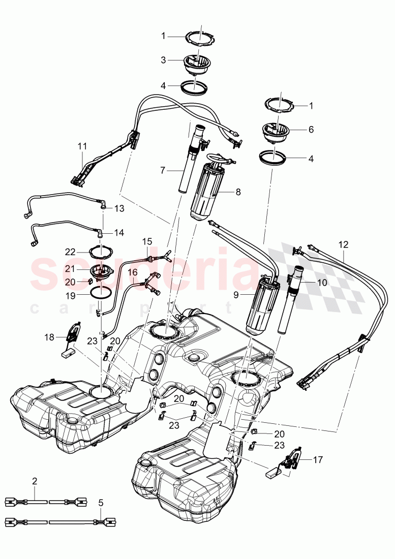 fuel supply module, fuel gauge, sender, suction jet pump with hose of Bentley Bentley Continental Supersports (2017+)