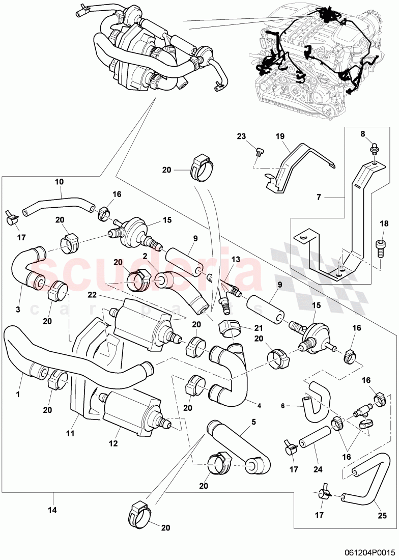 solenoid valve, vacuum hoses, F 3W-8-052 846>>, F ZA-A-062 022>>, D >> - MJ 2010 of Bentley Bentley Continental GTC (2006-2010)