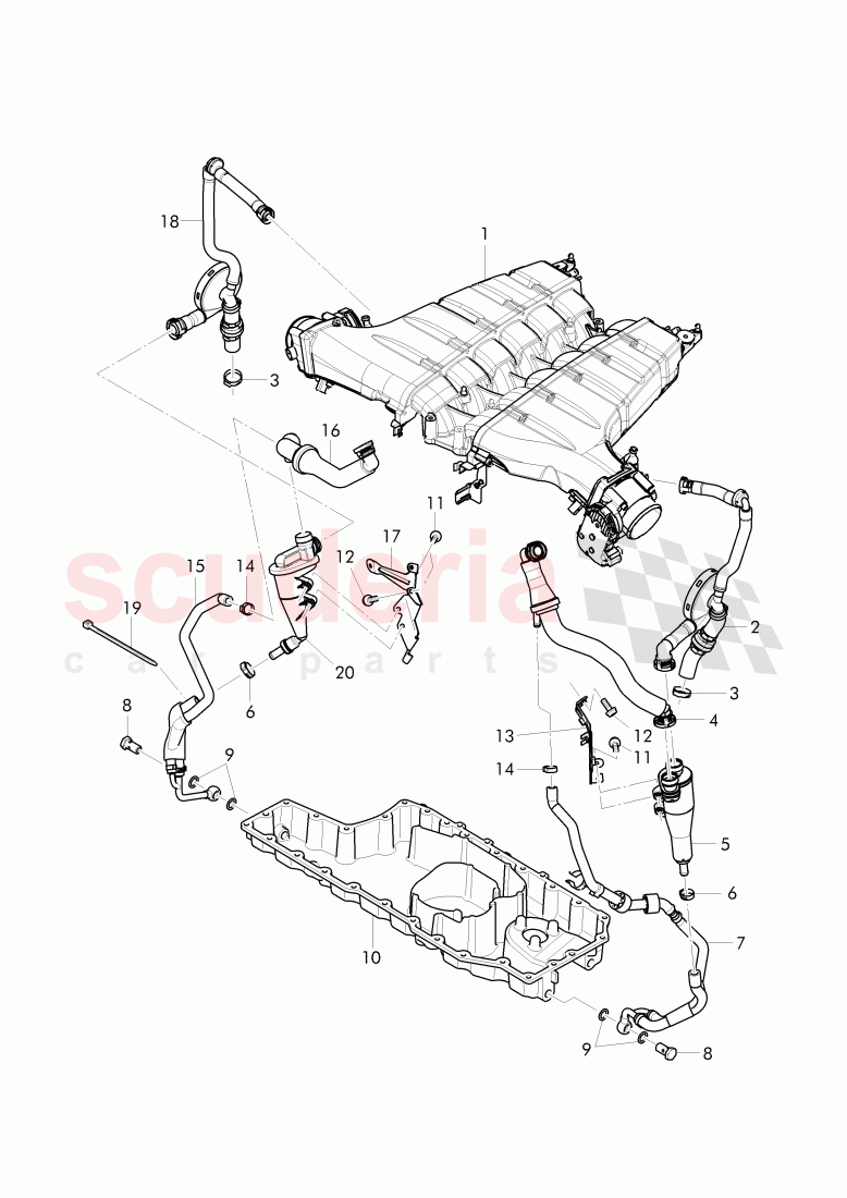 breather assy., crankcase of Bentley Bentley Continental Supersports (2017+)