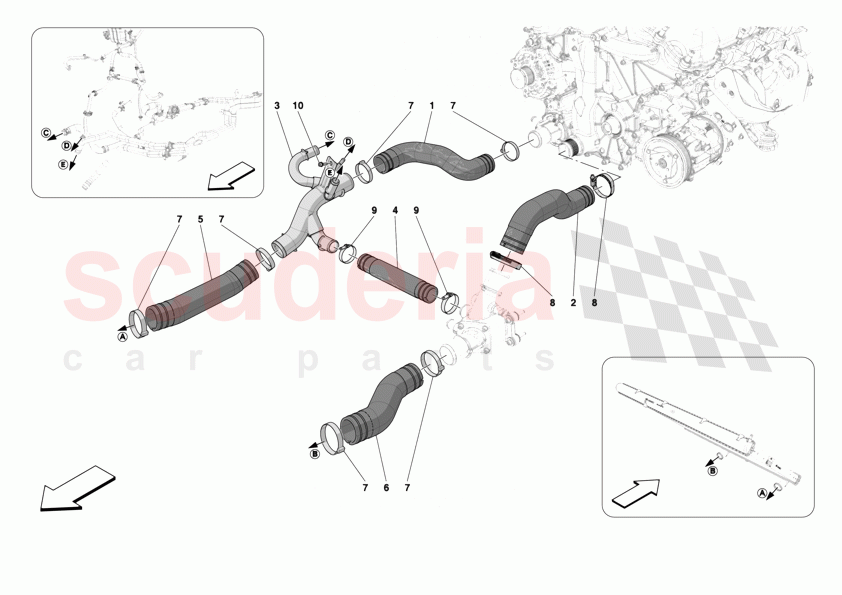 COOLING SYSTEM PIPES of Ferrari Ferrari 12Cilindri