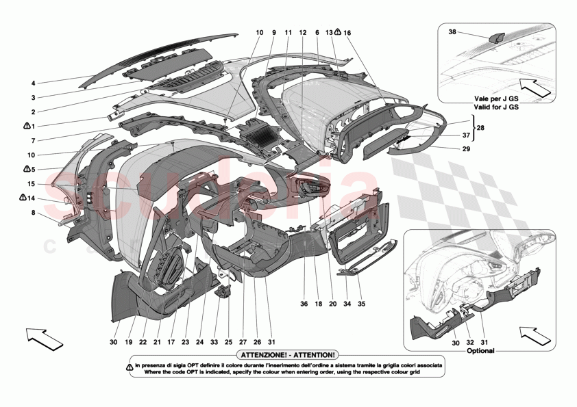 DASHBOARD - TRIM -Not for RHD- of Ferrari Ferrari 12Cilindri Spider
