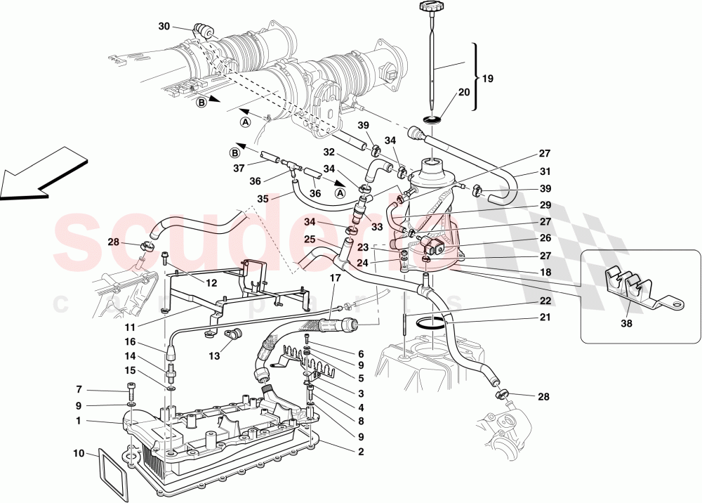 LUBRICATION SYSTEM - TANK - HEAT EXCHANGER of Ferrari Ferrari 430 Scuderia Spider 16M