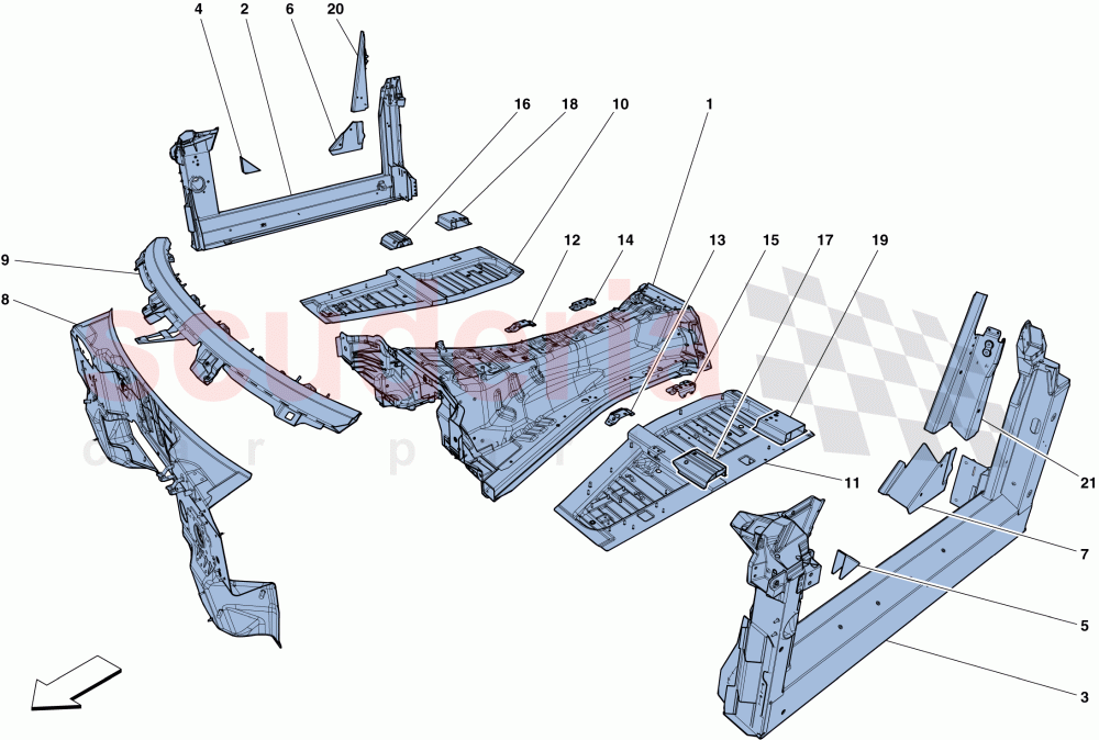 STRUCTURES AND ELEMENTS, CENTRE OF VEHICLE of Ferrari Ferrari 812 Superfast/GTS