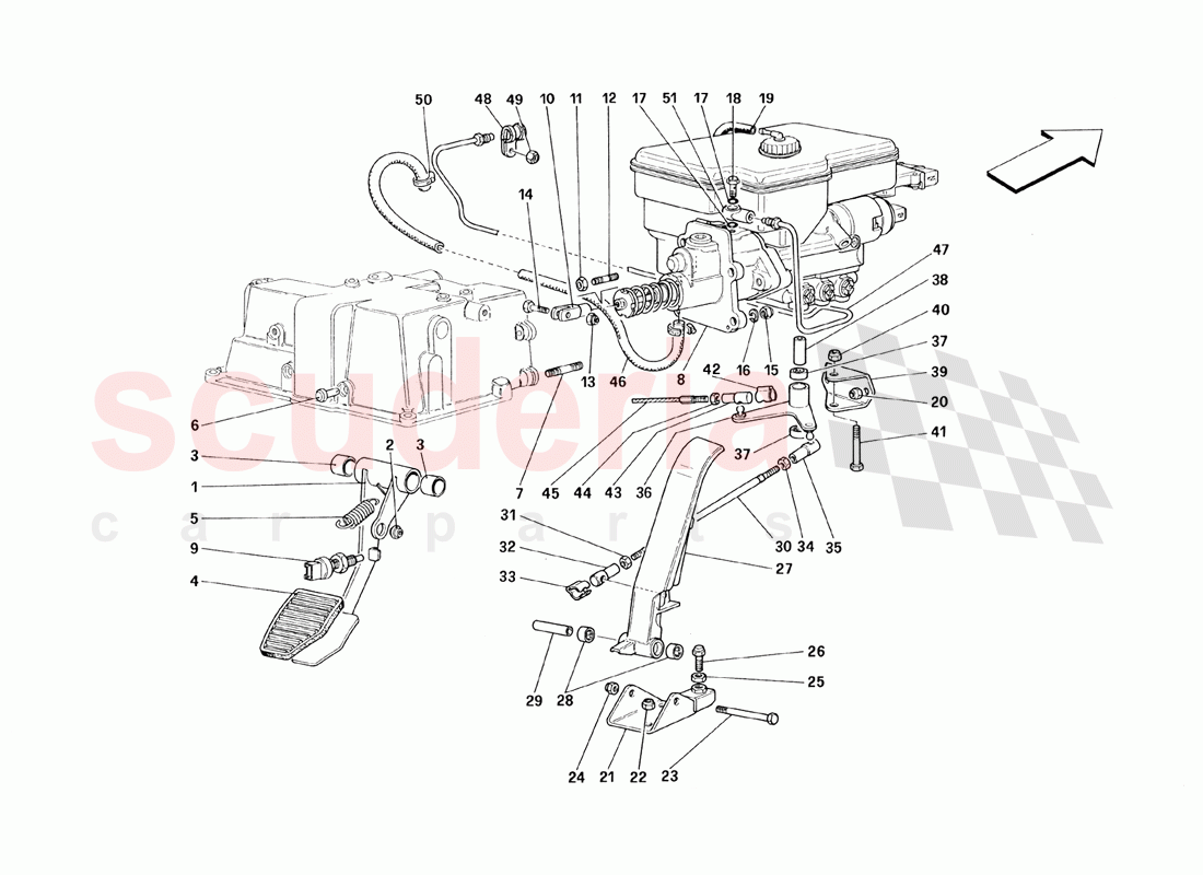 Throttle Pedal and Brake Hydraulic System - Valid for GD of Ferrari Ferrari 348 TB (1993)