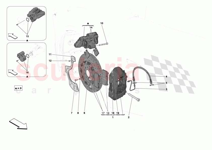 REAR BRAKES - CALLIPERS AND DISCS of Ferrari Ferrari 12Cilindri