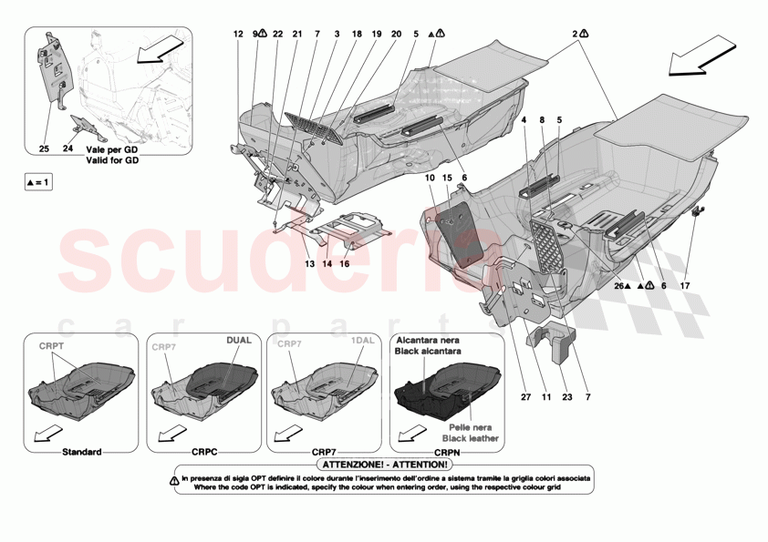 PASSENGER COMPARTMENT MATS of Ferrari Ferrari 12Cilindri
