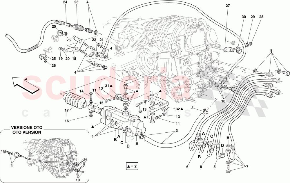 F1 CLUTCH HYDRAULIC CONTROL -Applicable for F1- of Ferrari Ferrari 612 Scaglietti