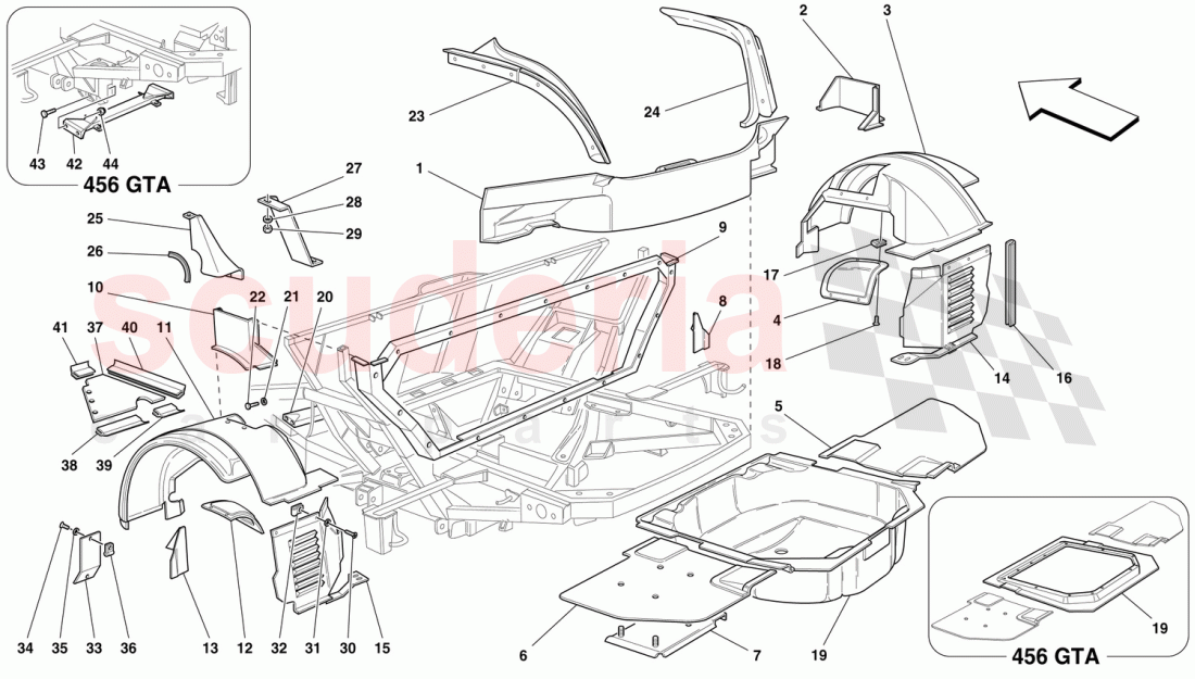 REAR STRUCTURES AND COMPONENTS of Ferrari Ferrari 456 GT/GTA