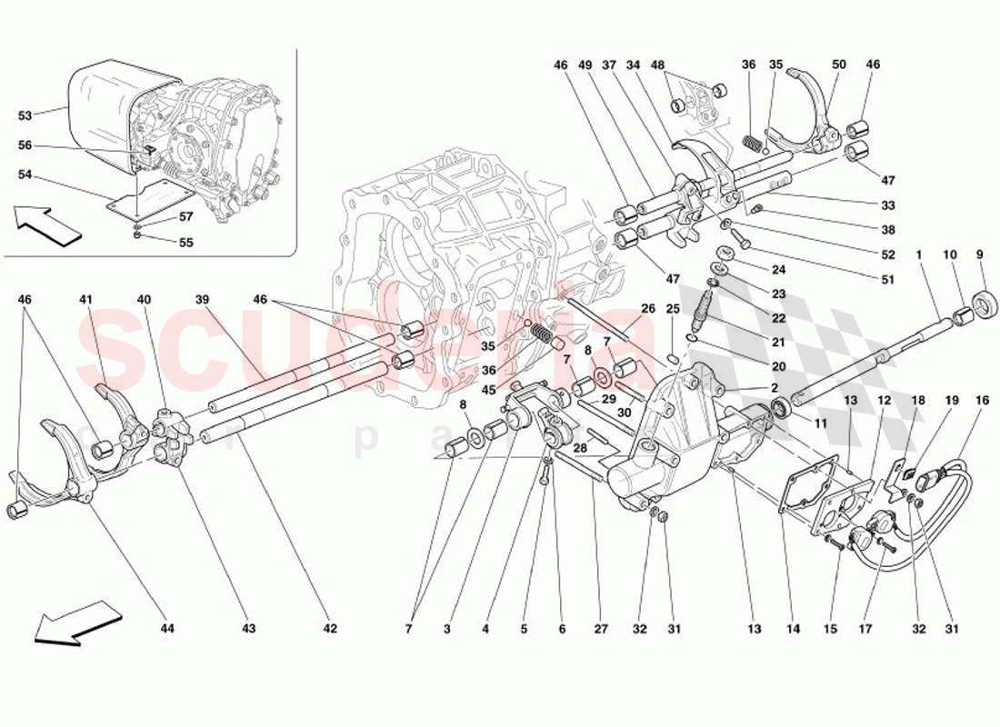 Inside Gearbox Controls -Valid for F1- of Ferrari Ferrari 575 Superamerica