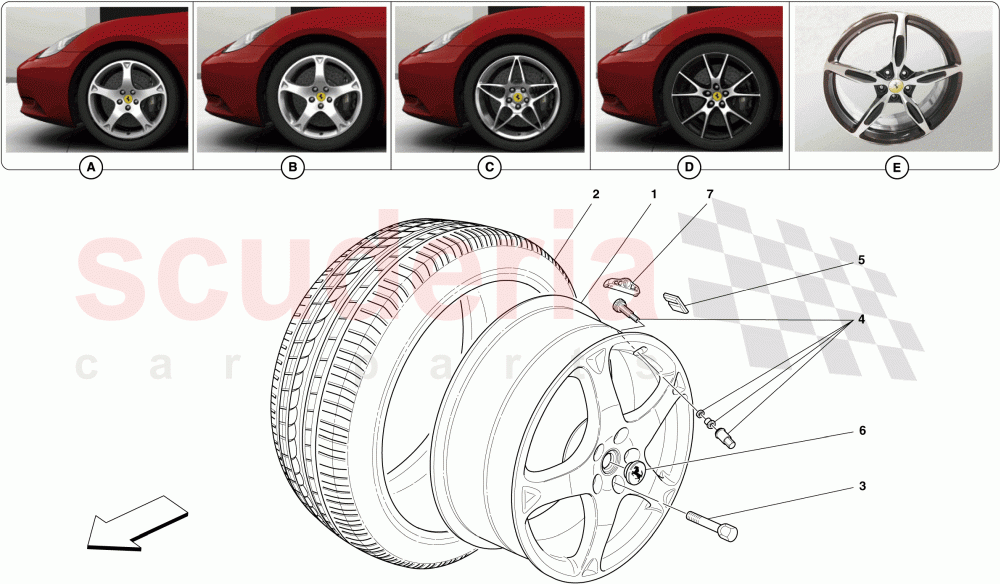 WHEELS AND TYRES of Ferrari Ferrari California (2012-2014)