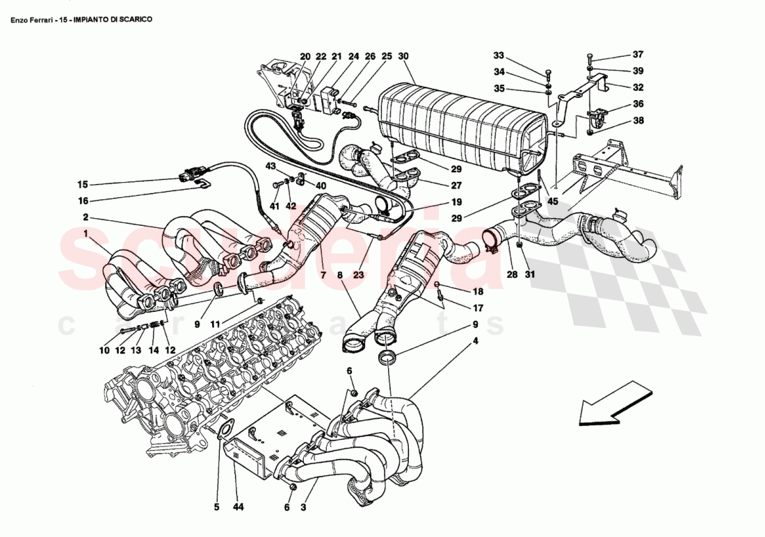 EXHAUST SYSTEM of Ferrari Ferrari Enzo