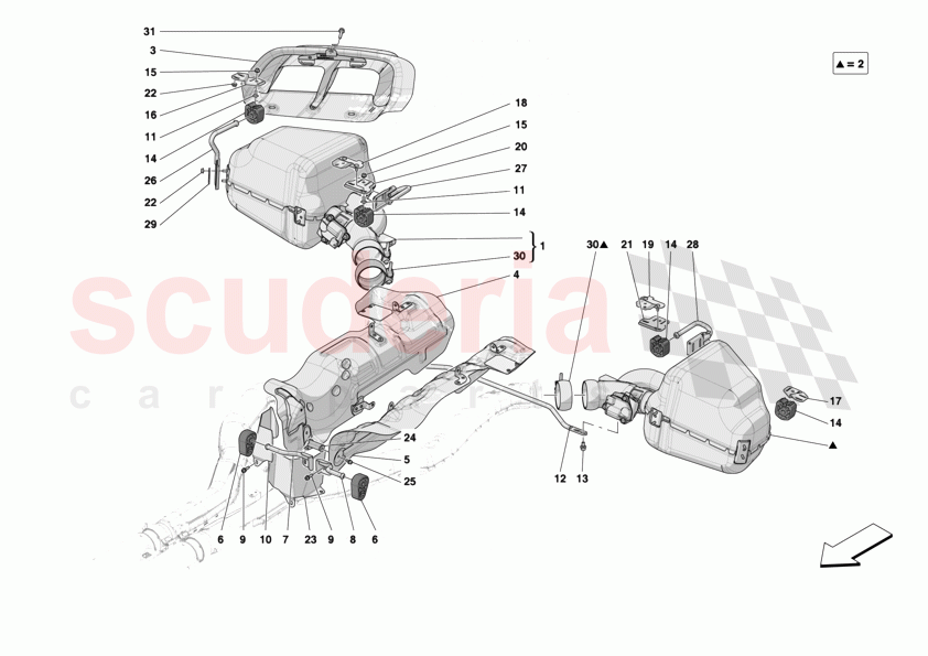 EXHAUST SYSTEM - REAR of Ferrari Ferrari 12Cilindri Spider