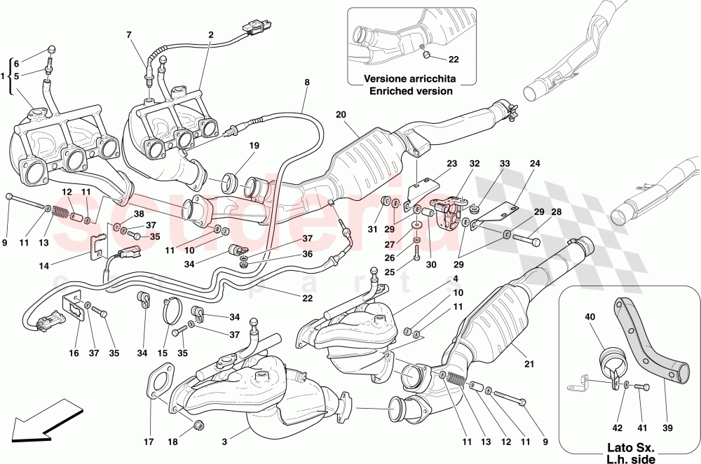 FRONT EXHAUST SYSTEM of Ferrari Ferrari 612 Scaglietti