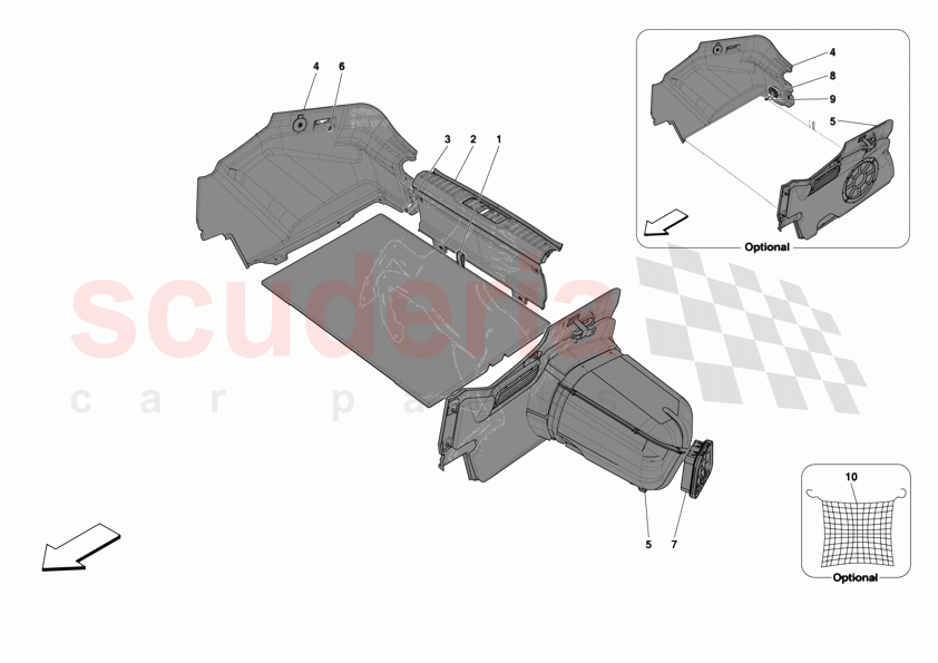 LUGGAGE COMPARTMENT MATS of Ferrari Ferrari 12Cilindri