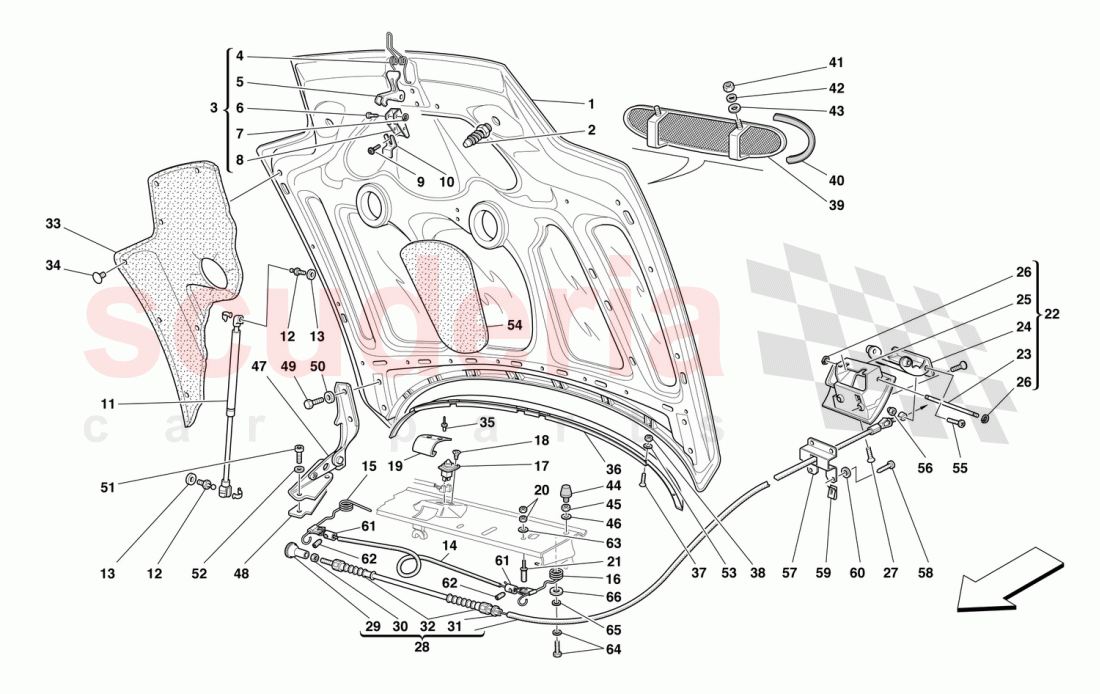 ENGINE BONNET of Ferrari Ferrari 550 Maranello