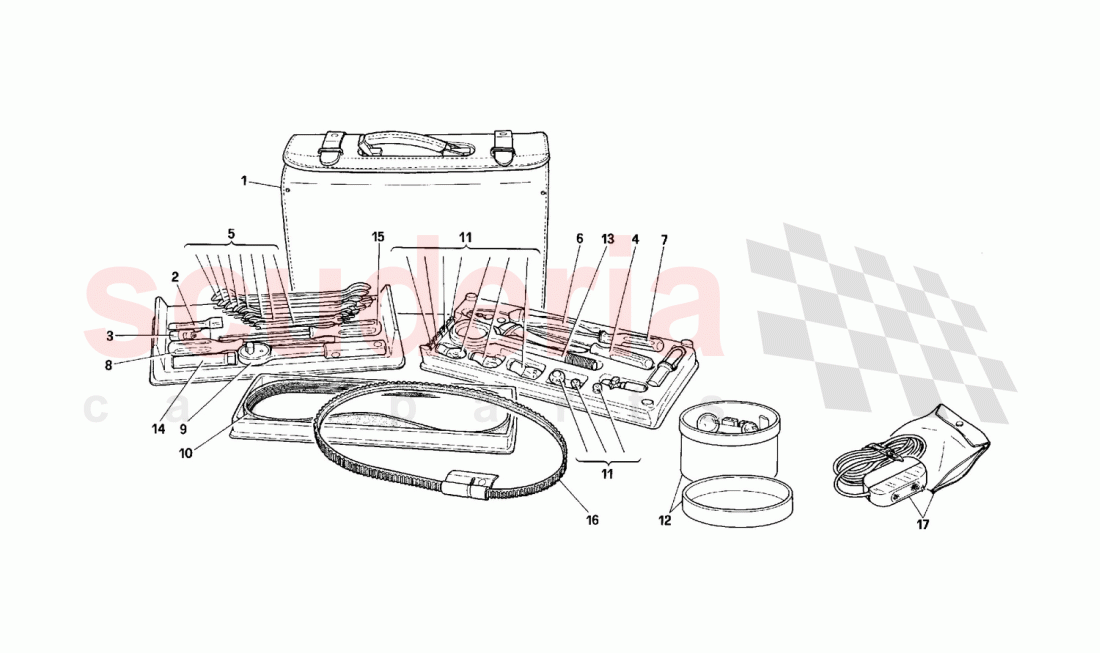 Tool kit and equipment of Ferrari Ferrari 512 TR