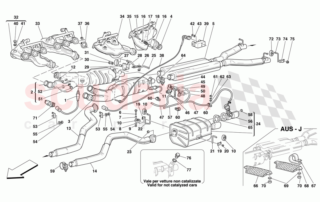 EXHAUST SYSTEM of Ferrari Ferrari 550 Barchetta