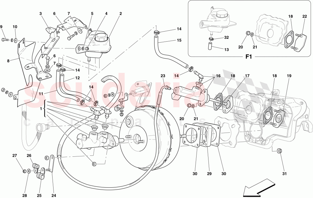 HYDRAULIC BRAKE AND CLUTCH CONTROL of Ferrari Ferrari 612 Sessanta
