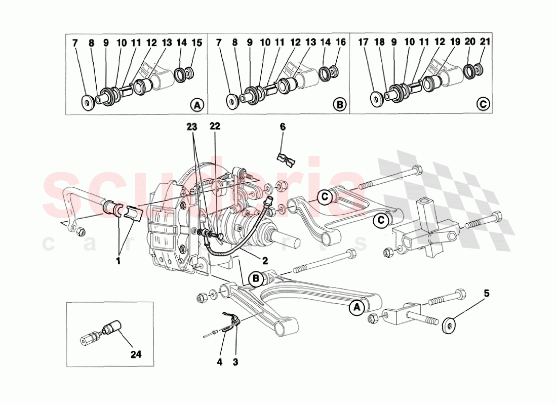 Rear Suspension and Brake Pipes of Ferrari Ferrari 355 Challenge (1996)