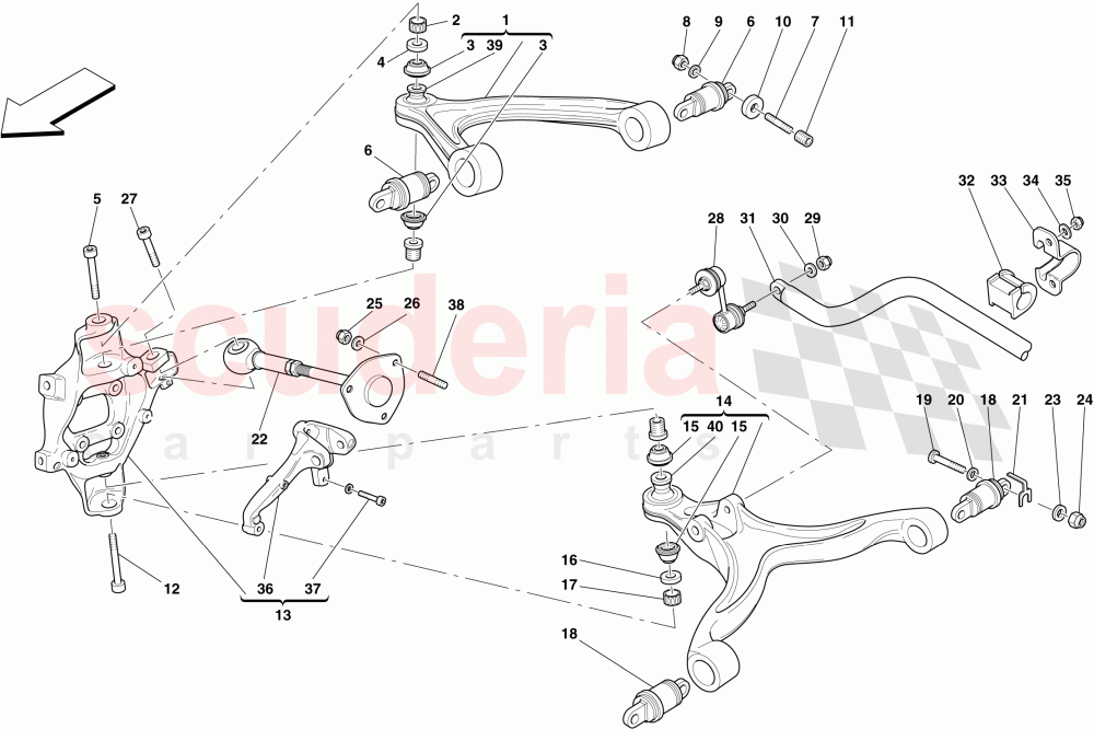 REAR SUSPENSION - ARMS AND STABILISER BAR of Ferrari Ferrari 599 SA Aperta