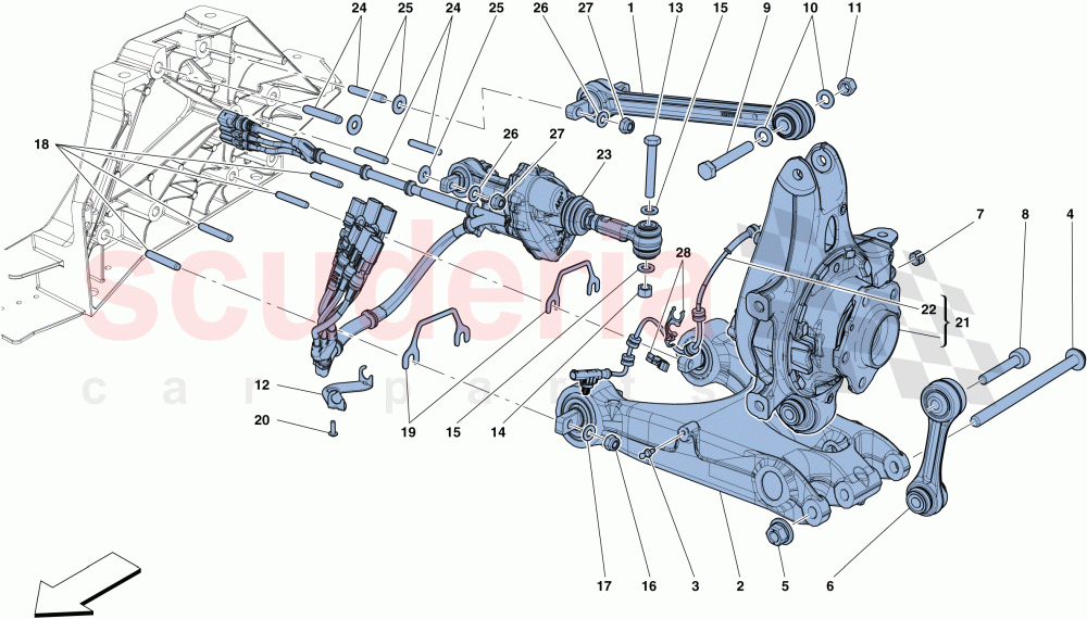REAR SUSPENSION - ARMS of Ferrari Ferrari 812 Superfast/GTS