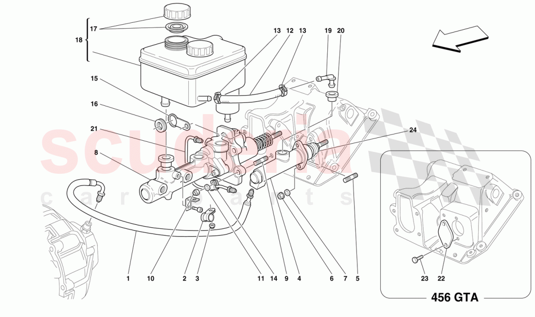BRAKE AND CLUTCH HYDRAULIC SYSTEM -Not for GD- of Ferrari Ferrari 456 GT/GTA
