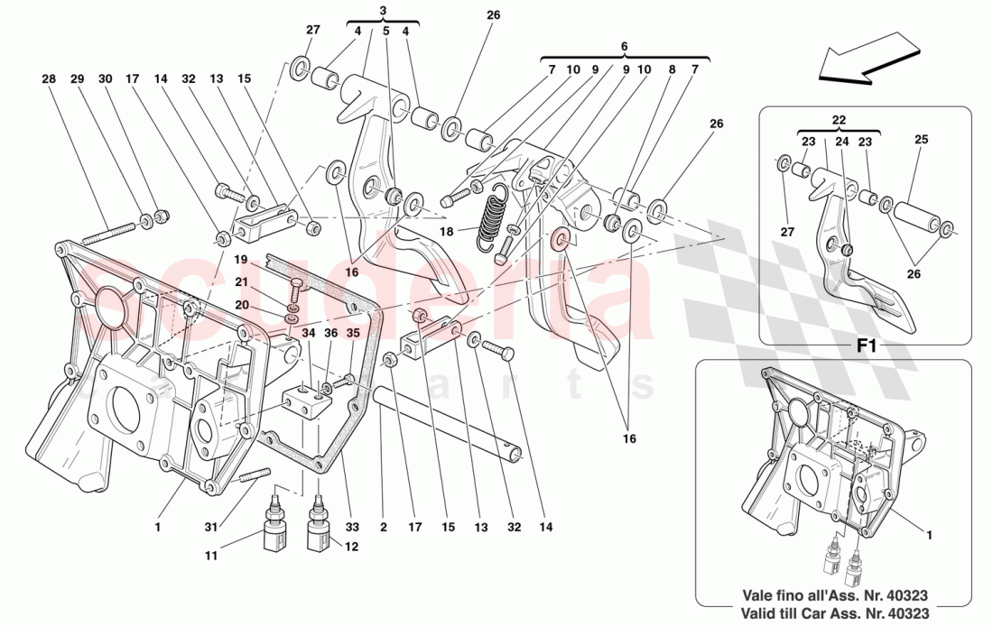 PEDALS -Valid for GD- of Ferrari Ferrari 360 Spider