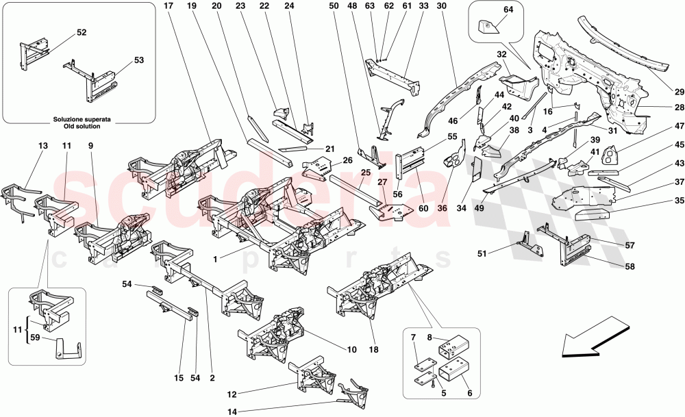 STRUCTURES AND ELEMENTS, FRONT OF VEHICLE of Ferrari Ferrari 599 GTO
